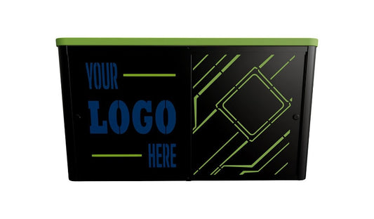 Spectrum Console Gaming Hub 2.0 Lockable Unit, 3 Consoles, Black/Island Green