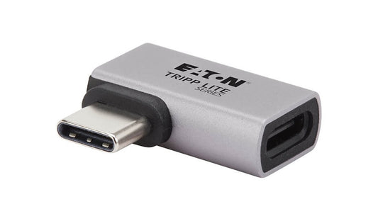 Eaton Tripp Lite Right-Angle USB4 Adapter, USB-C M/F, 40Gbps, 8K, 240W, Silver