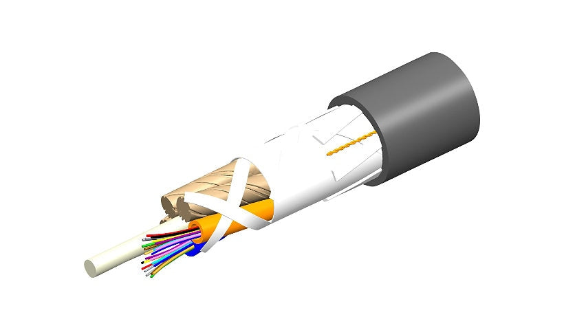 CommScope TeraSPEED 12-Fiber Single Mode Indoor/Outdoor Plenum Bulk Fiber Cable, OFNP, Black, 760106880