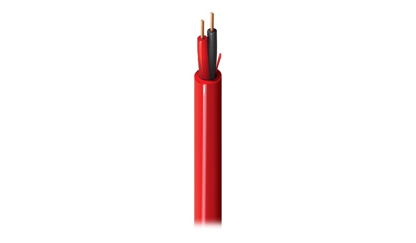 Belden Fire Alarm 6320UL 1000ft 2-Conductor Solid Copper Unshielded Plenum Cable, FPLP, Red, 6320UL 0021000