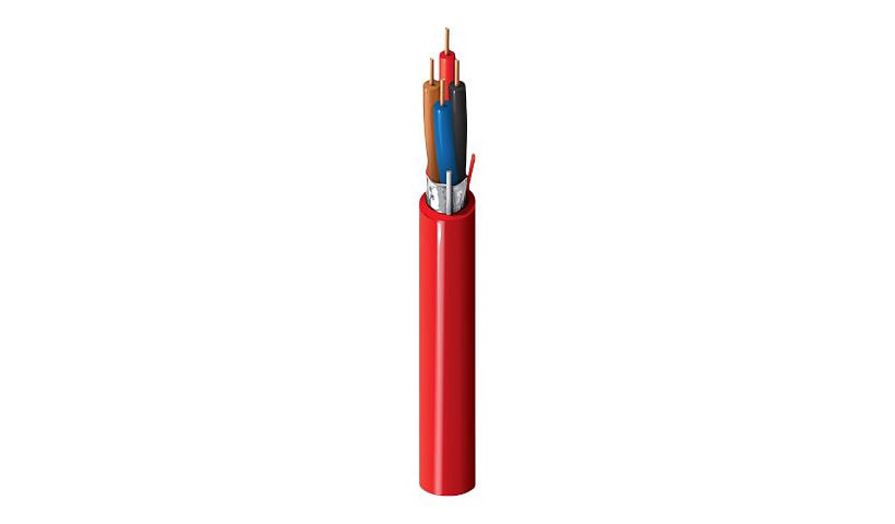 Belden 5522FL 1000ft Shielded Solid Riser-Rated Security and Alarm Cable, FPLR, Red, 5522FL 0021000