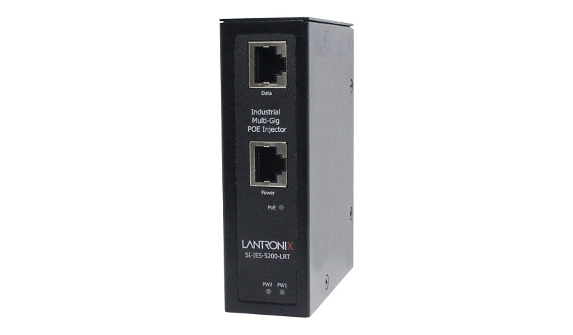 Lantronix SI-IES-5200-LRT 10G PoE++ Injector, 90W, Hardened, DIN Rail
