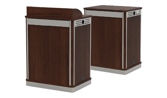 Spectrum Media Manager Compact Lectern, Pewter/Steel Mesh