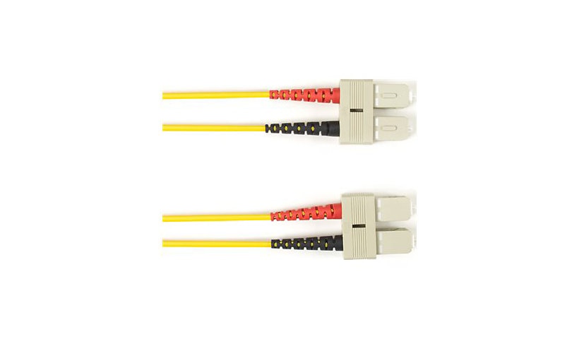 Black Box 2.13m (7ft) SC to SC OS2 Single Mode Duplex Fiber Patch Cable, 9/125, Riser-Rated OFNR, PVC, Yellow, FOCMRSM-SCSC-YL-7