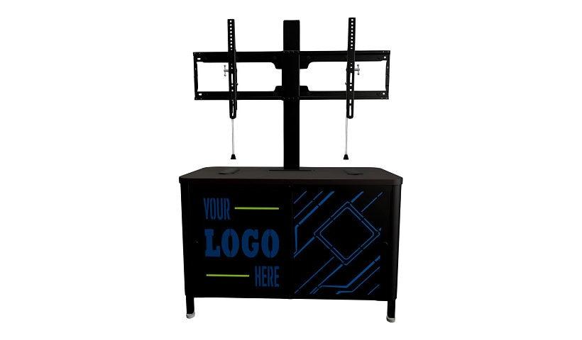Spectrum Console Gaming Hub 2.0 Locking Unit, TV + 3 Consoles, Black/Blue
