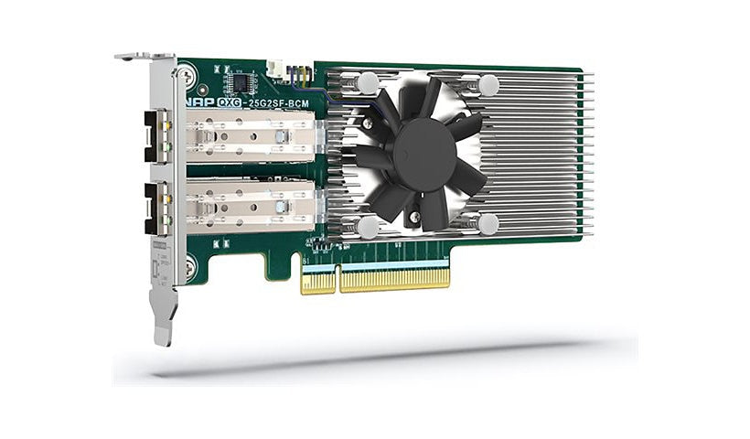 QNAP QXG-25G2SF-BCM Dual Port 25GbE SFP28 PCIe 4.0 x8 Card, Broadcom