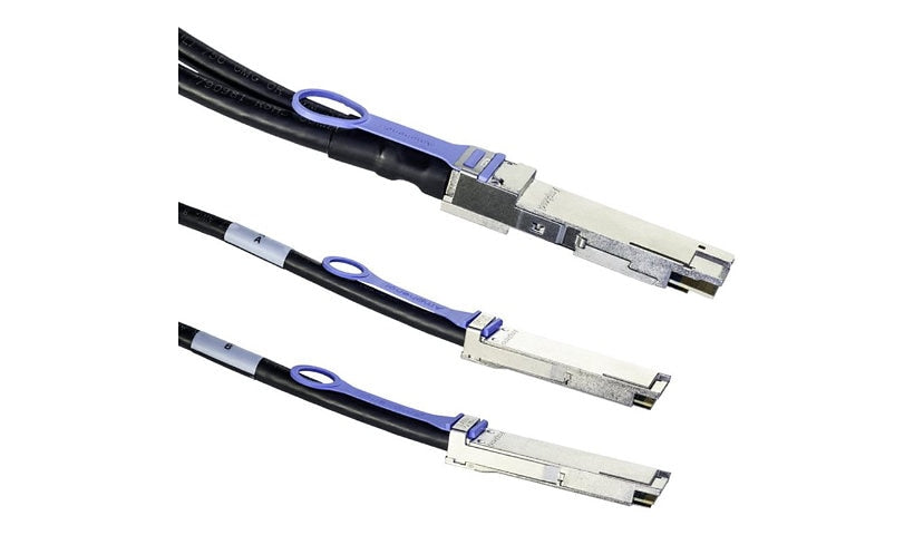 Amphenol 3m (10ft) 400GBase-CU QSFP-DD to 2x QSFP Passive Copper Breakout Cable, 27 AWG, Black, SF-NDYRYH0003-003M