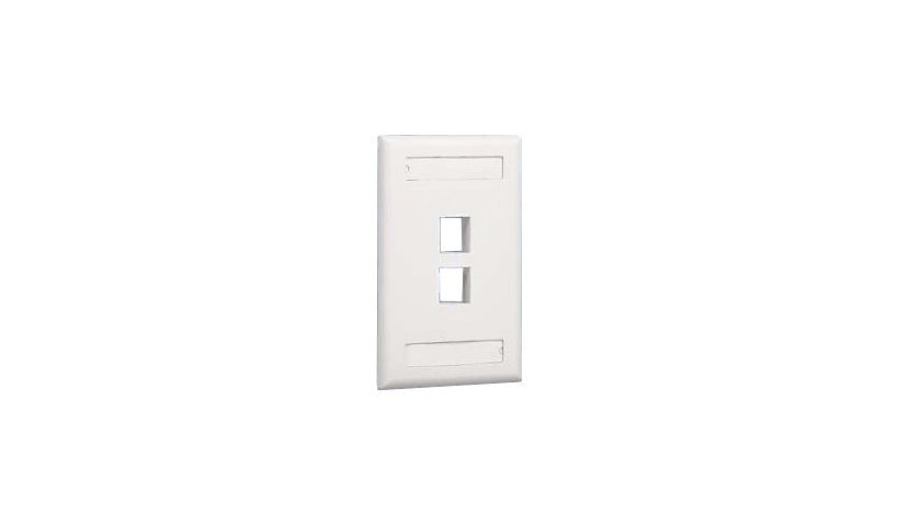 Panduit NK2FWHY NetKey 2-Port Flush Faceplate with Labels Single Gang White