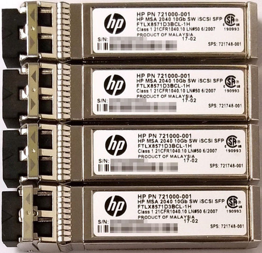 HPE MSA C8R25A 10Gb SW iSCSI SFP+ Transceiver 4-Pack for MSA 2040