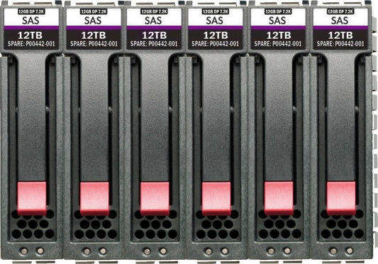 HPE R0P92A 72TB (6x 12TB Q2R42A) 7.2K RPM 3.5in LFF 12G SAS HDD Bundle for MSA