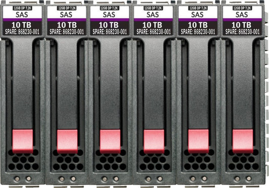 HPE R0P91A 60TB (6x 10TB P9M82A) 7.2K RPM 3.5in LFF 12G SAS HDD Bundle for MSA